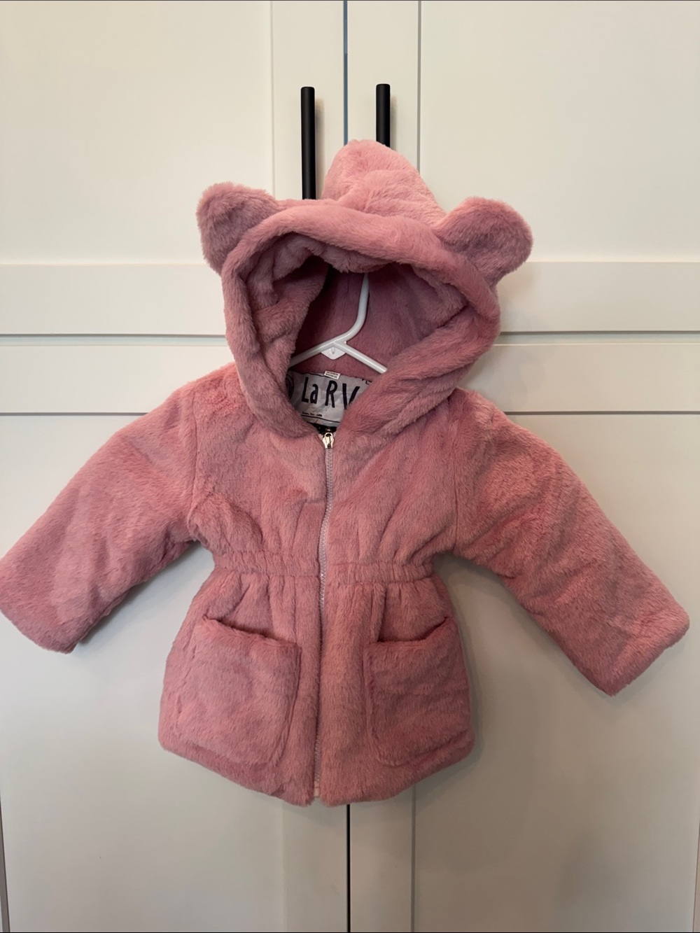 Pink Plush Teddy Hooded Baby Coat